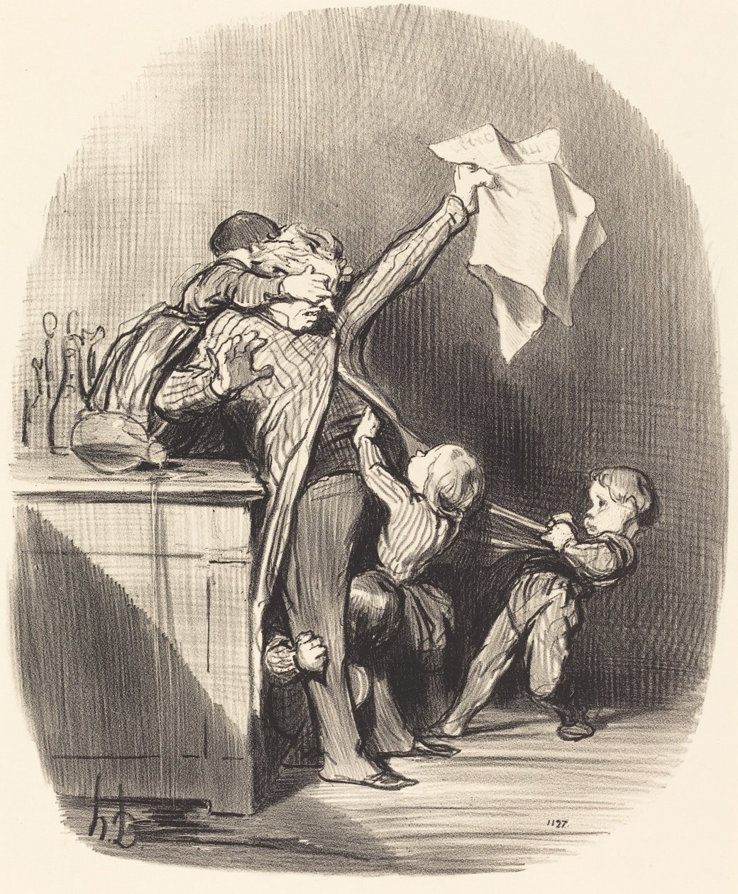 Vreugden van het vaderschap door Honoré Daumier