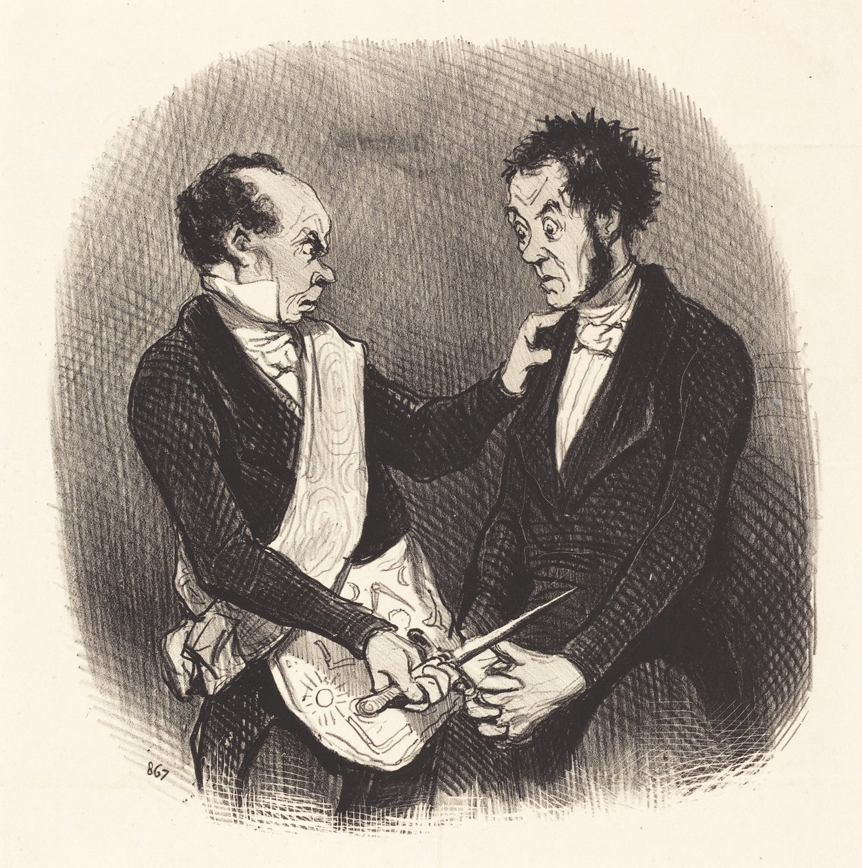 Ontvangst van een Vrijmetselaar door Honoré Daumier