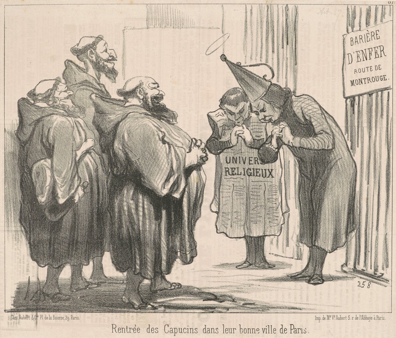 Terugkeer van de Kapucijnen in... Parijs door Honoré Daumier