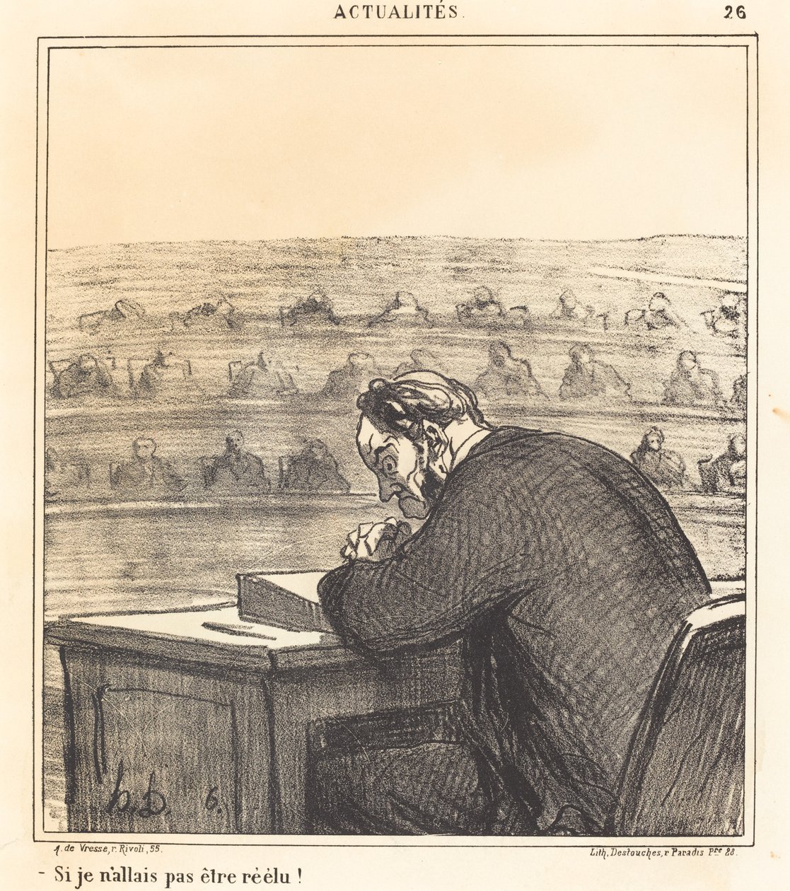 Als ik niet herkozen zou worden! door Honoré Daumier