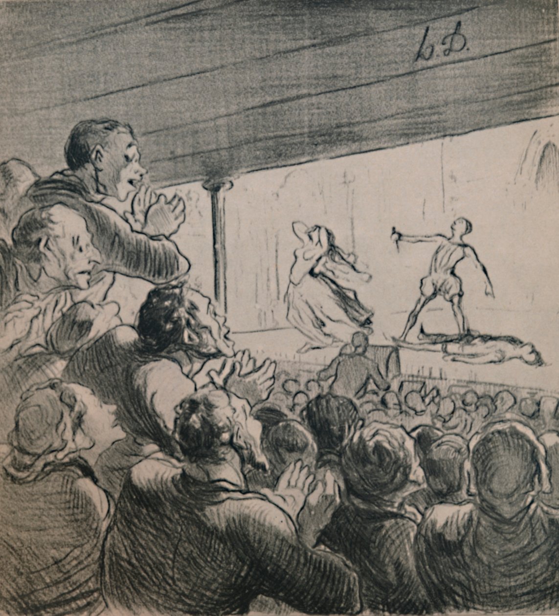 Het drama, ca. 1860s, 1946 door Honoré Daumier