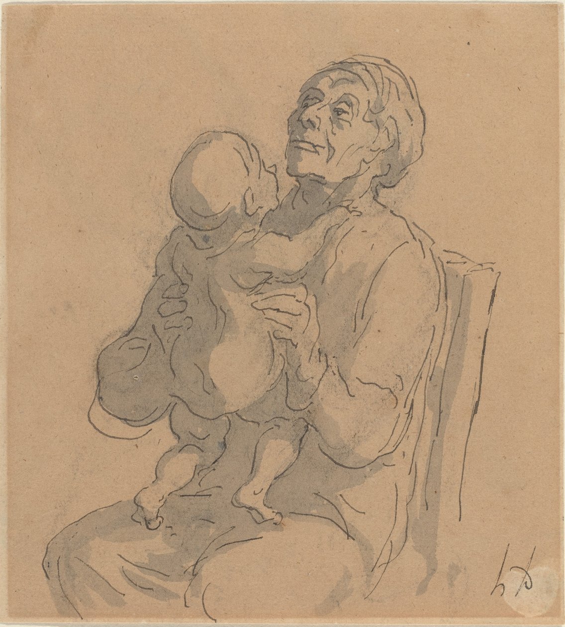 De Grootmoeder door Honoré Daumier