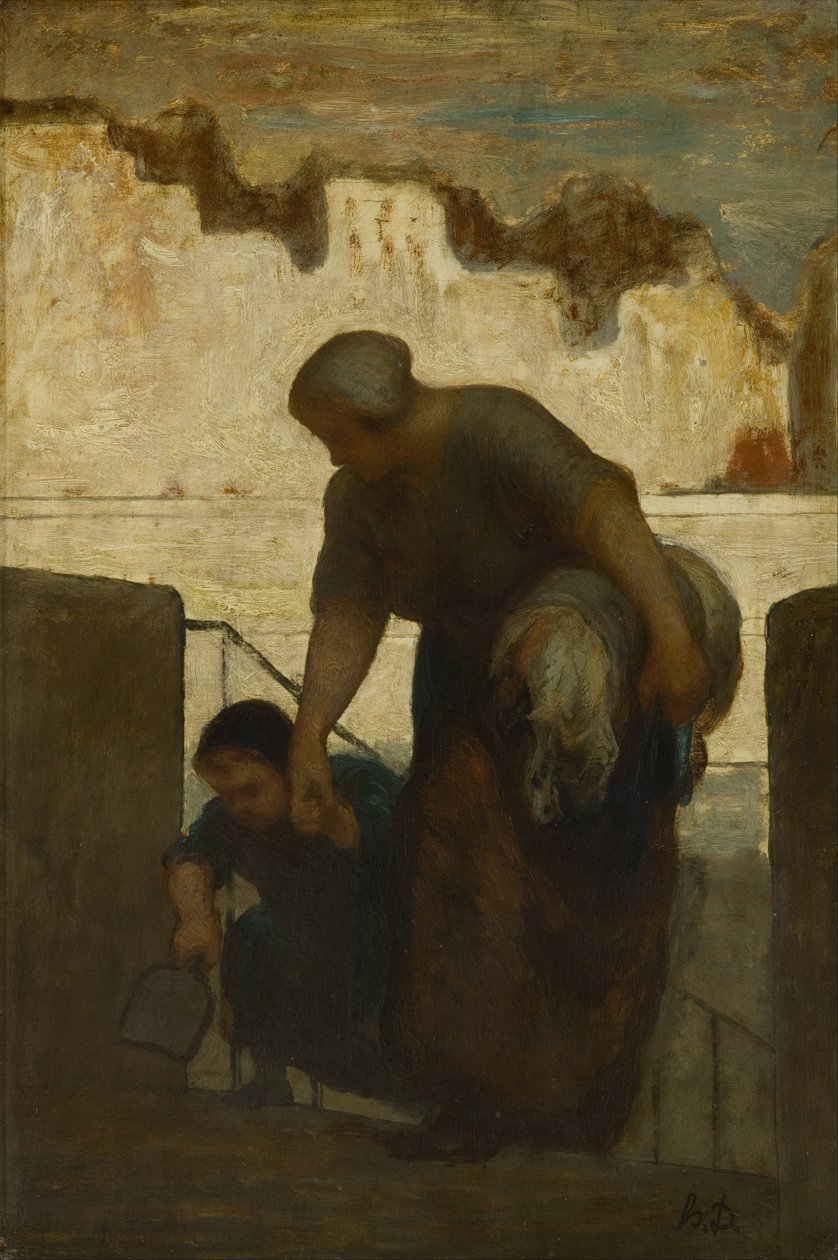De wasvrouw, ca. 1863 door Honoré Daumier