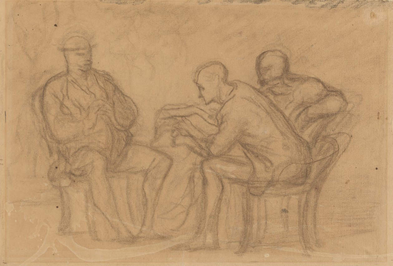 Het lezen door Honoré Daumier