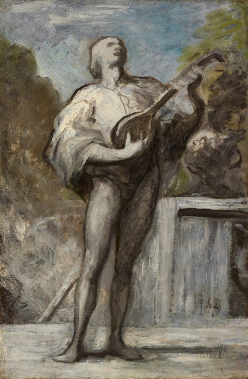 De Troubadour door Honoré Daumier