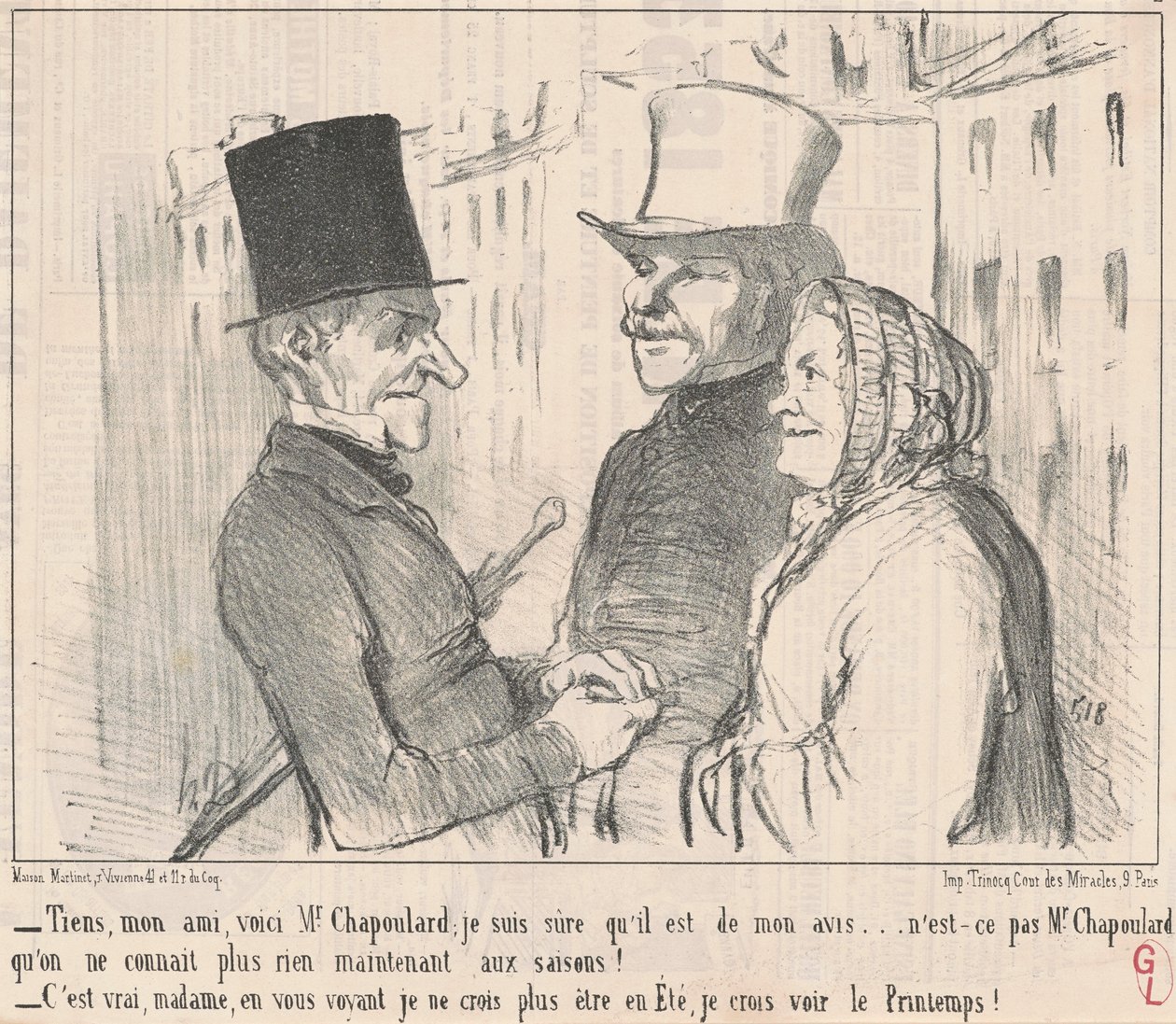 Hier, mijn vriend, hier is M. Chapoulard ... door Honoré Daumier