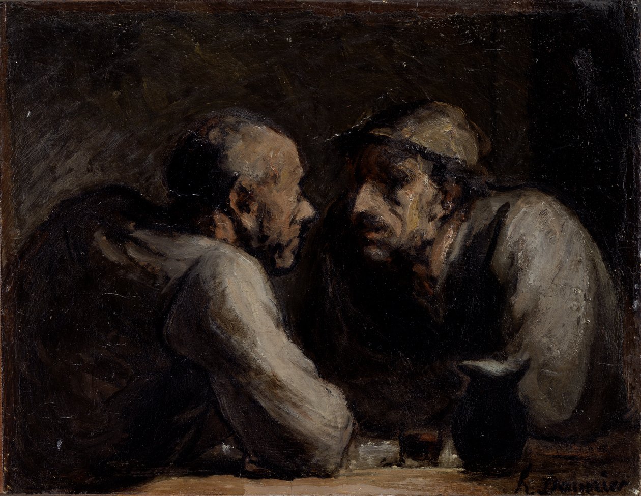 Twee drinkers door Honoré Daumier