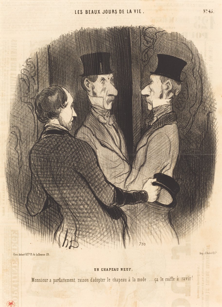 Een Nieuwe Hoed door Honoré Daumier