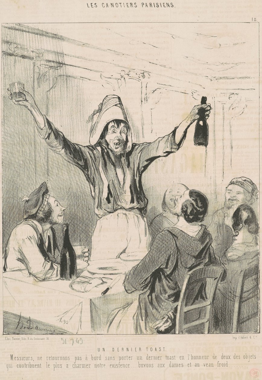 Een laatste toast door Honoré Daumier