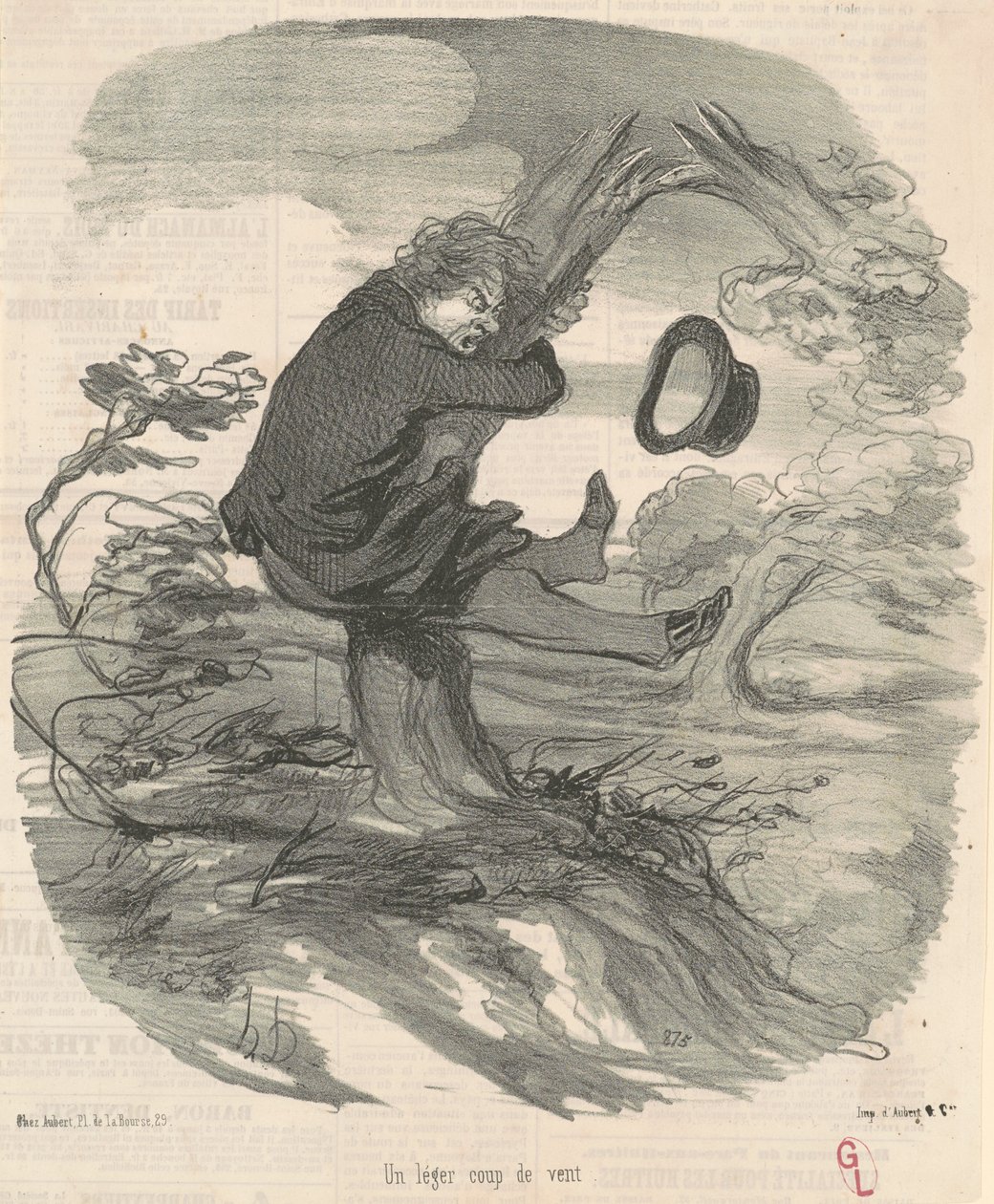 Een Zachte Windvlaag door Honoré Daumier