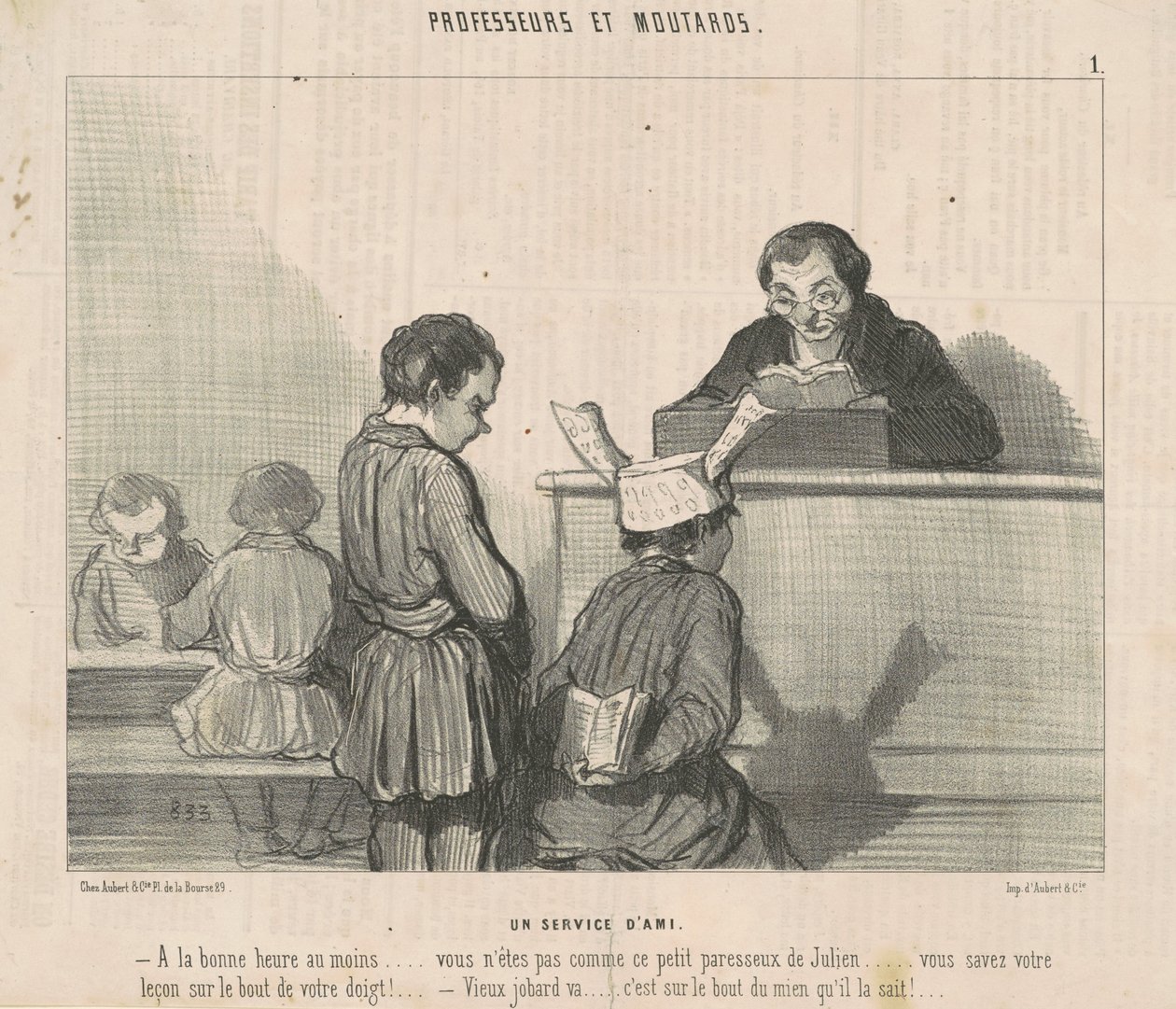 Een vriendendienst door Honoré Daumier