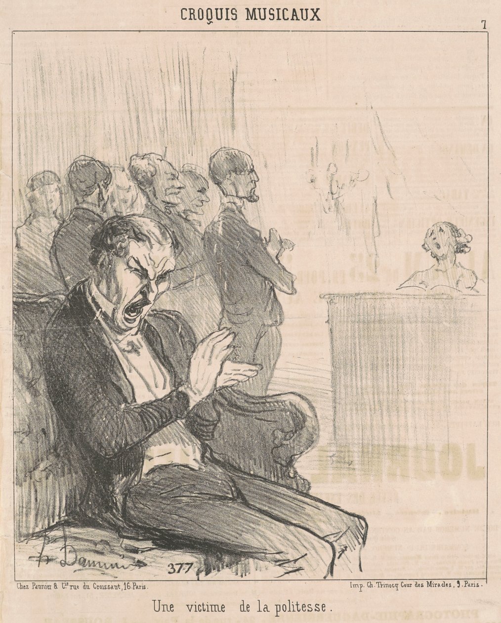 Een Slachtoffer van Beleefdheid door Honoré Daumier