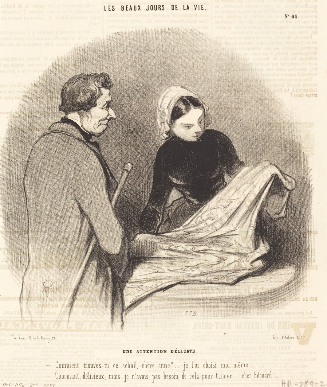 Een delicate attentie door Honoré Daumier