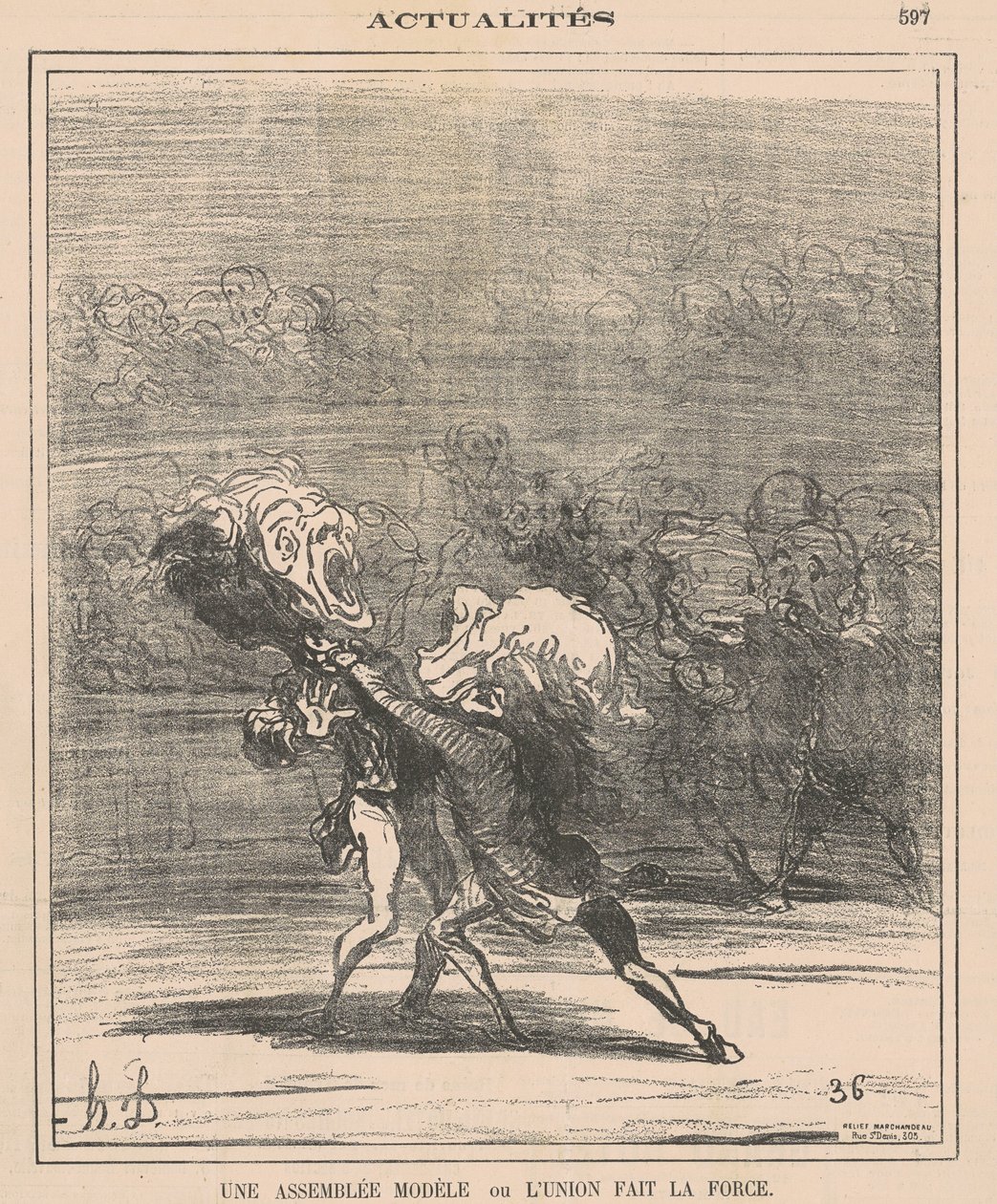 Een modelvergadering ... door Honoré Daumier