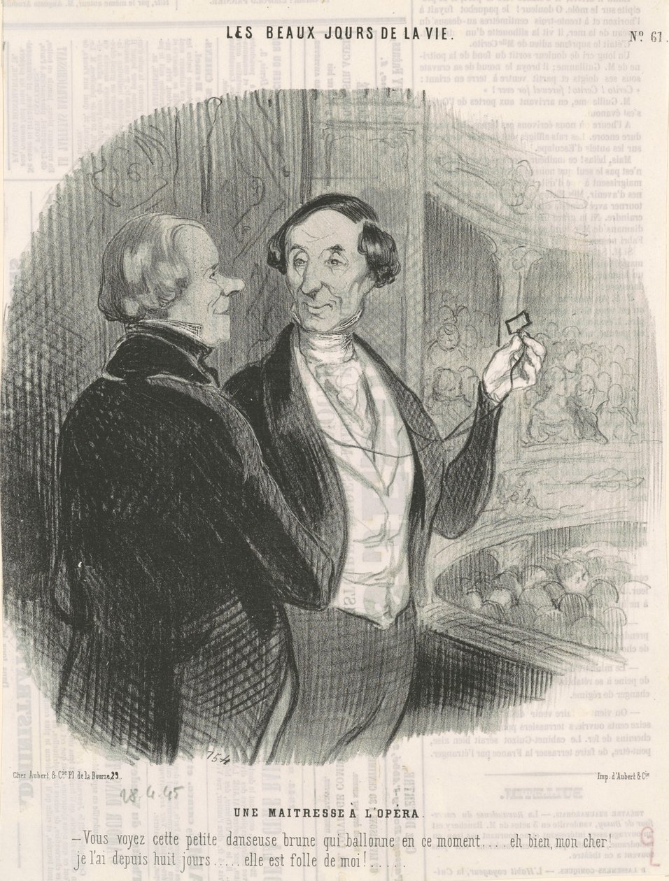 Een minnares in de opera door Honoré Daumier