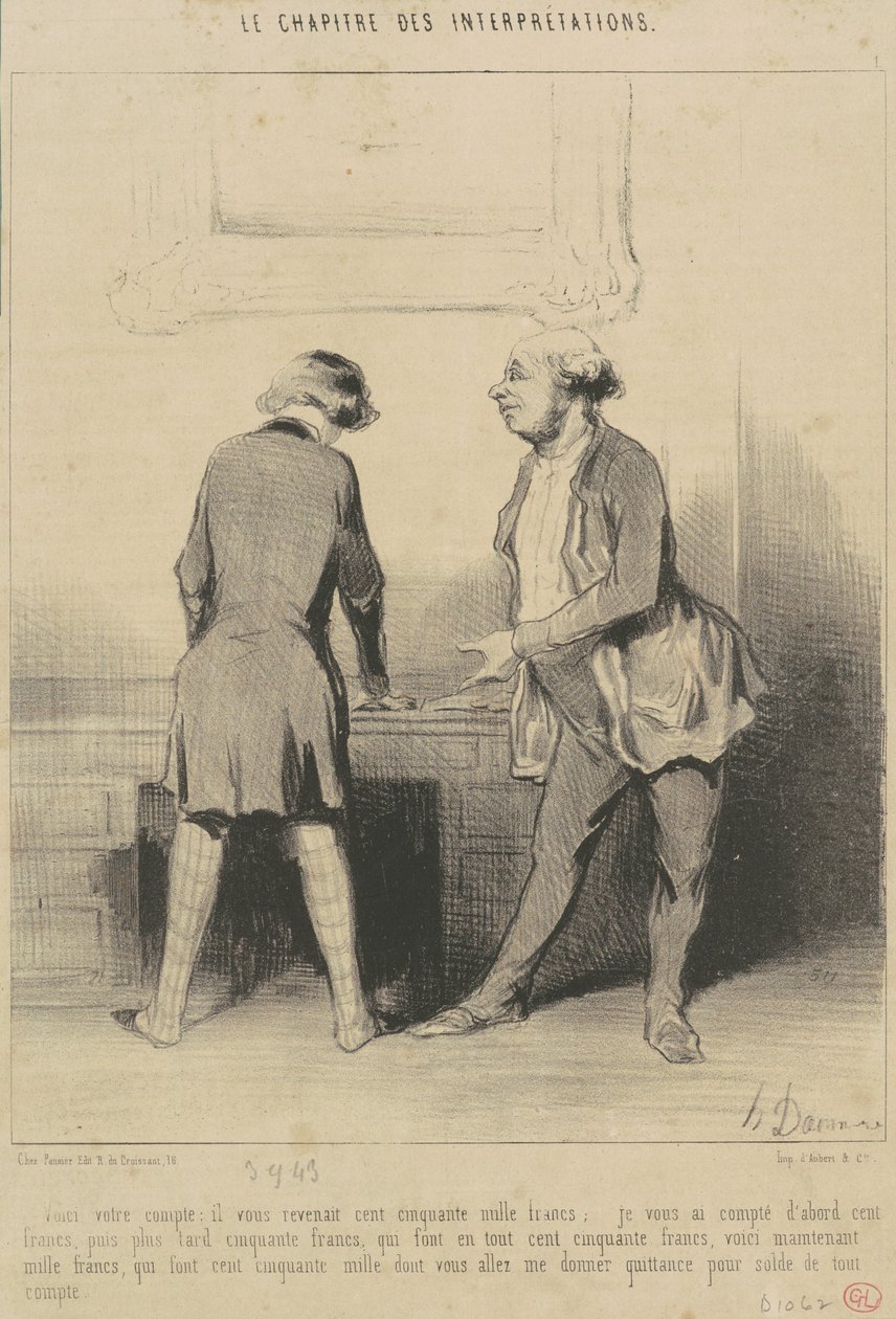 Voici votre comptre: Il vous revenait ... door Honoré Daumier