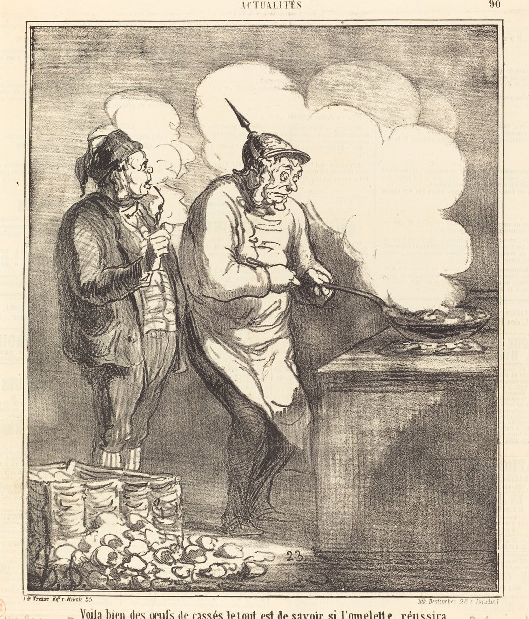 Daar zijn veel eieren gebroken... door Honoré Daumier