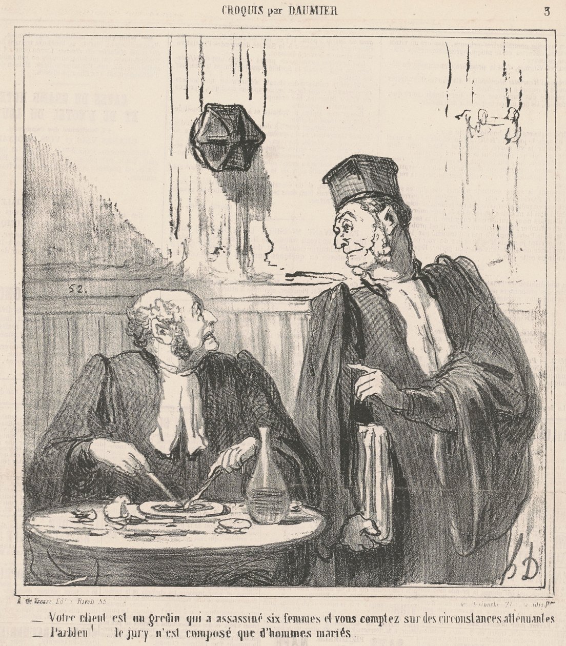 Uw klant is een schurk... door Honoré Daumier