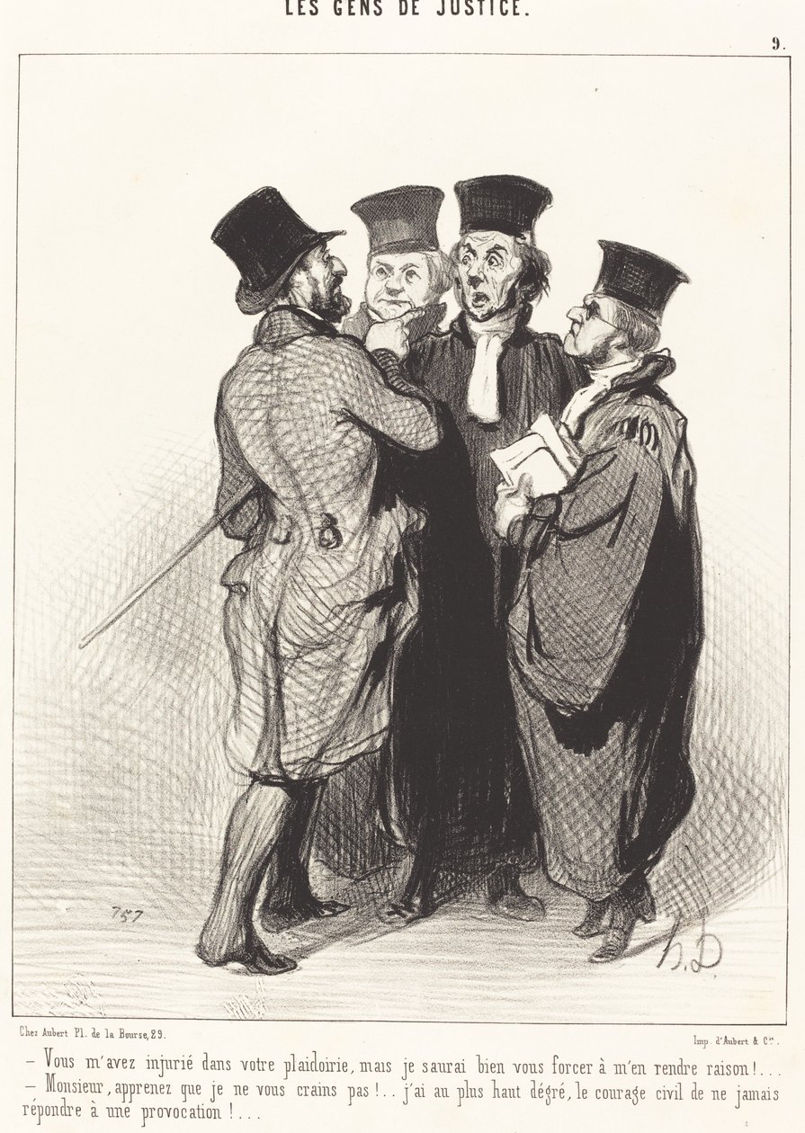 U hebt mij beledigd in uw pleidooi... door Honoré Daumier