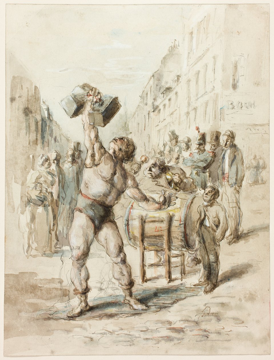 De gewichtheffer door Honoré Victorin Daumier