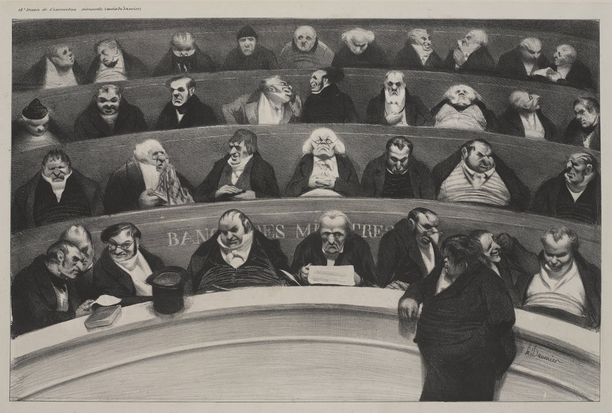 De wetgevende buik (Le Ventre législatif) (januari 1834) door Honoré Daumier