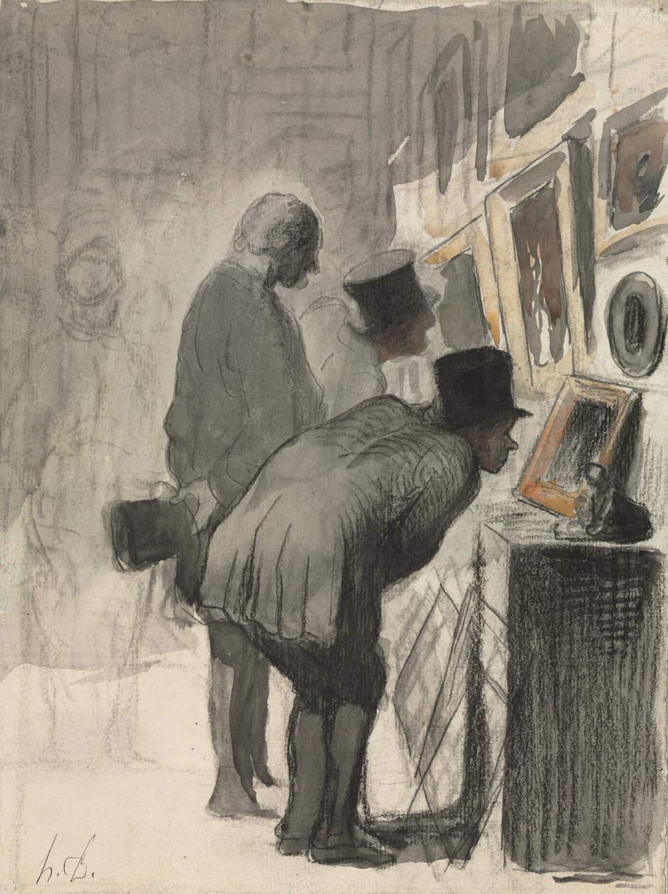 Kunstliefhebbers, 1863-69 door Honoré Daumier