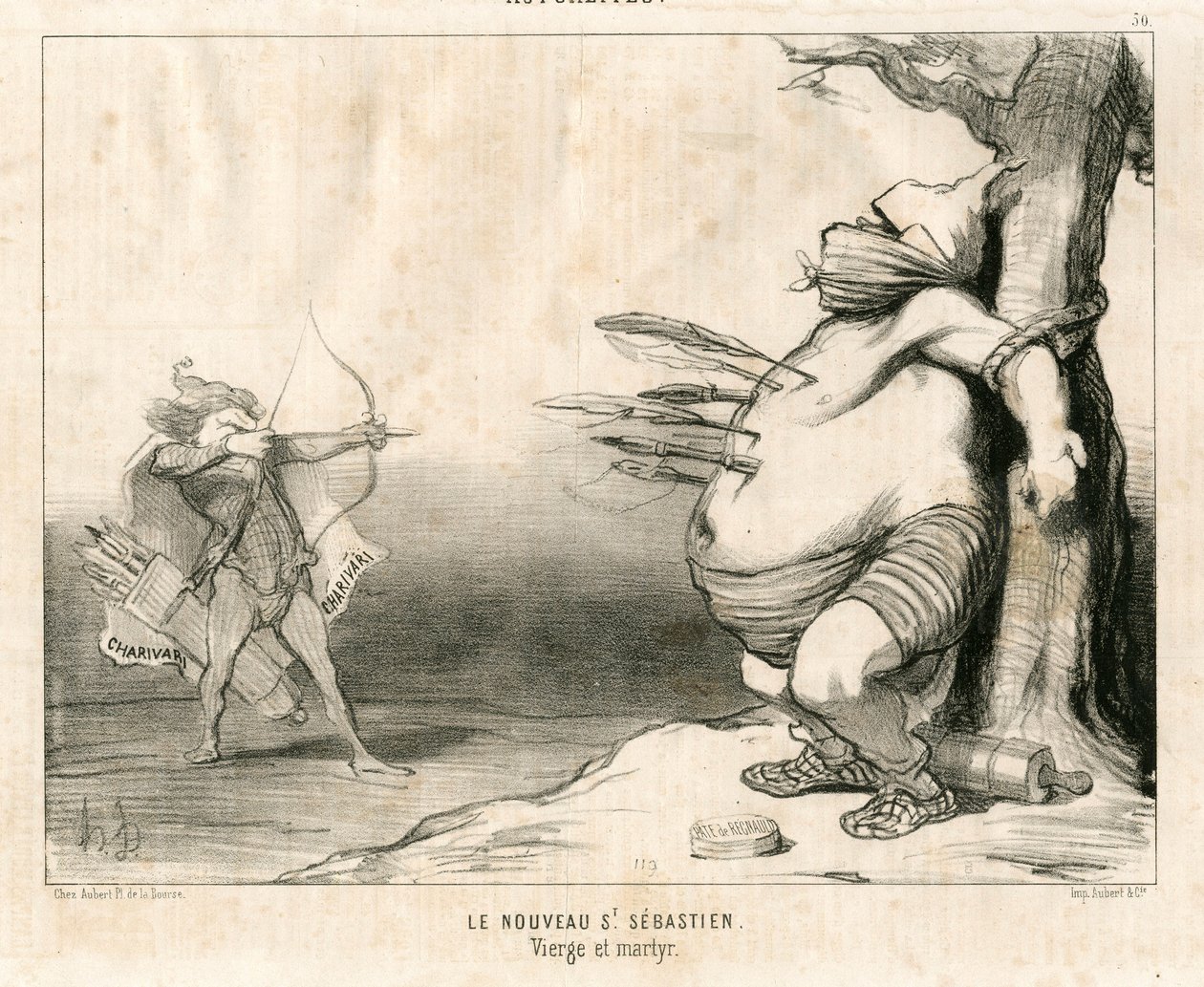 Le Charivari, Satiriek in Z & W door Honoré Daumier