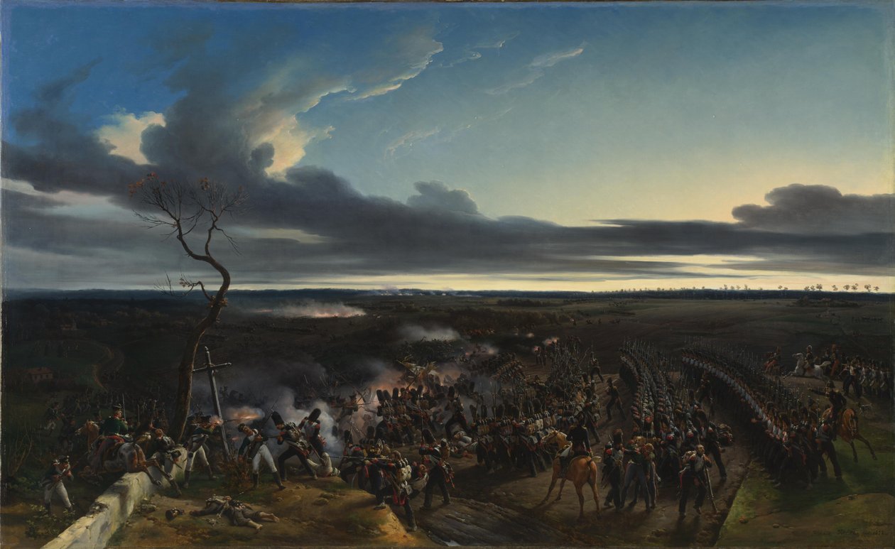Slag bij Monmirail in Frankrijk, 11 februari 1814 door Emile Jean Horace Vernet