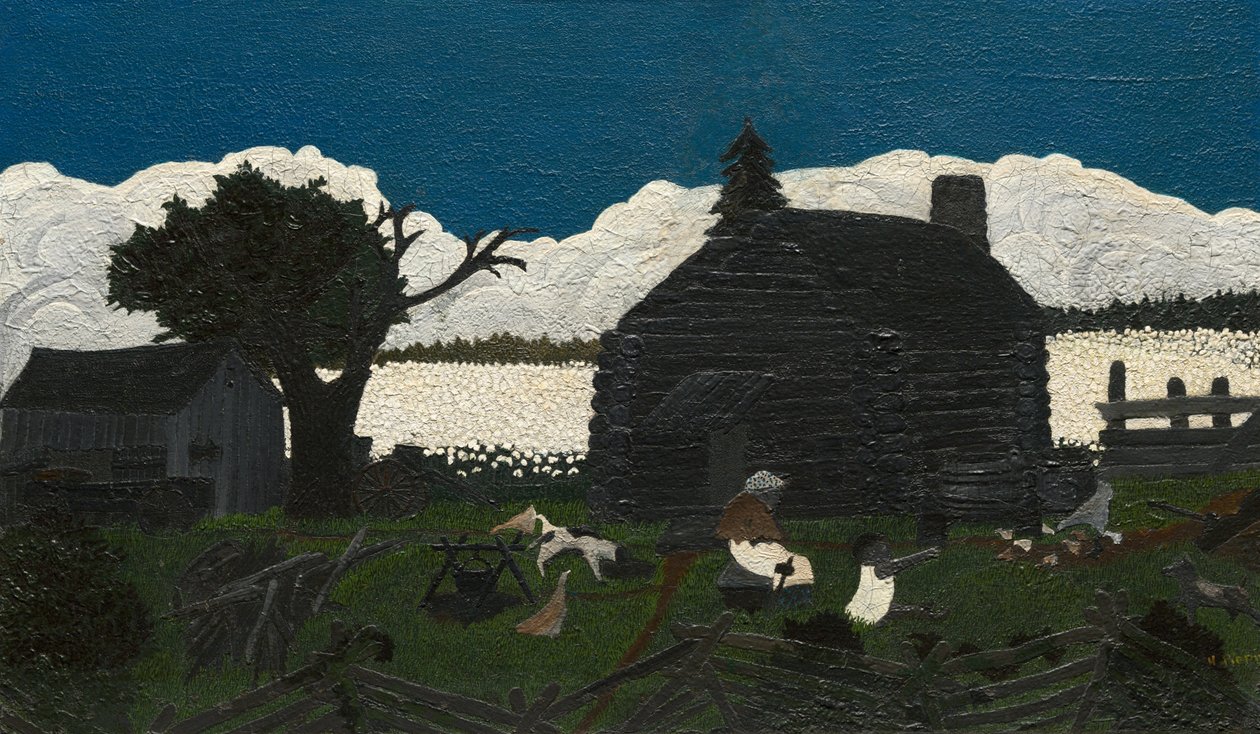 Hut in het katoen door Horace Pippin