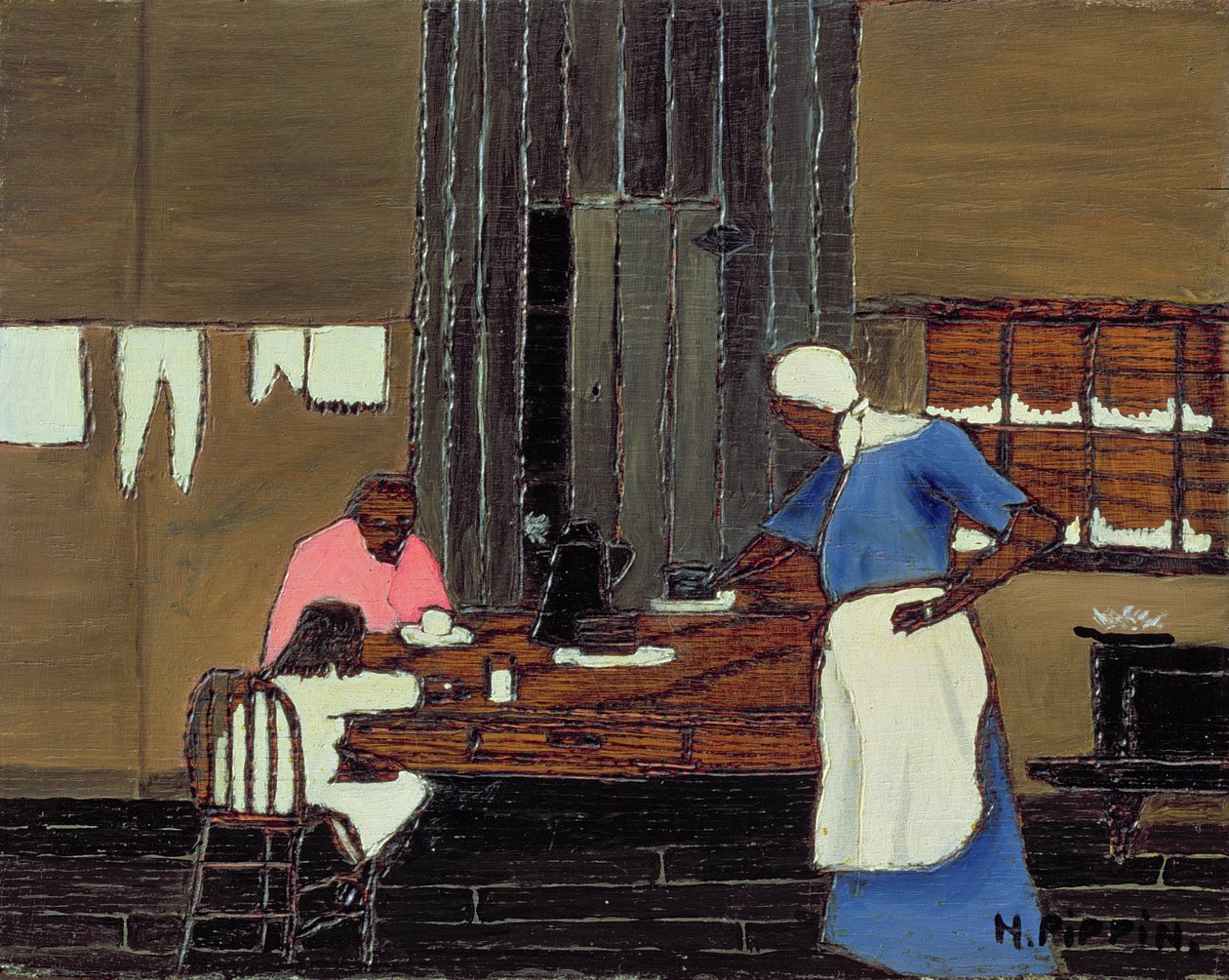 Etenstijd, ca. 1940 door Horace Pippin