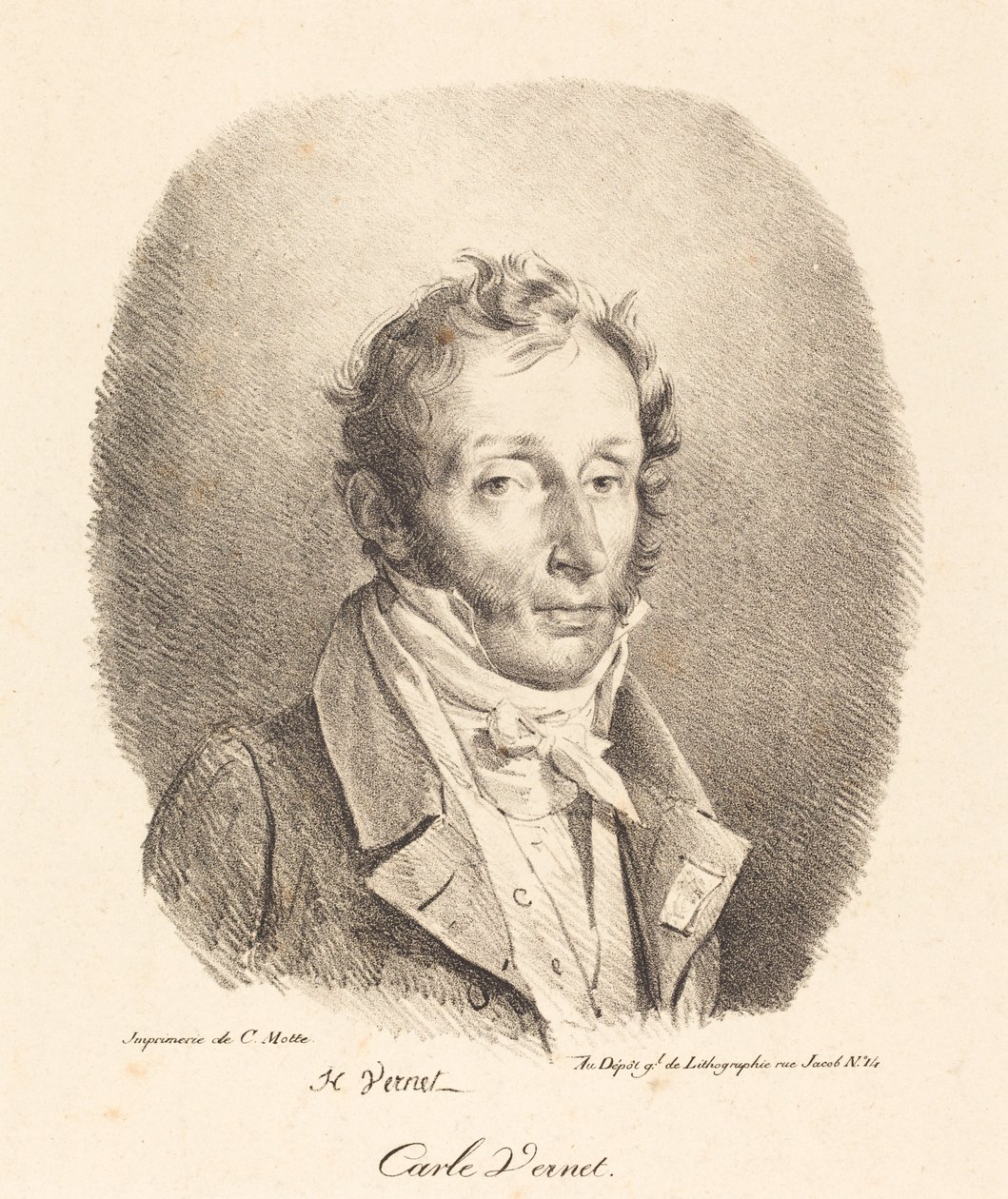Buste van Carle Vernet door Emile Jean Horace Vernet