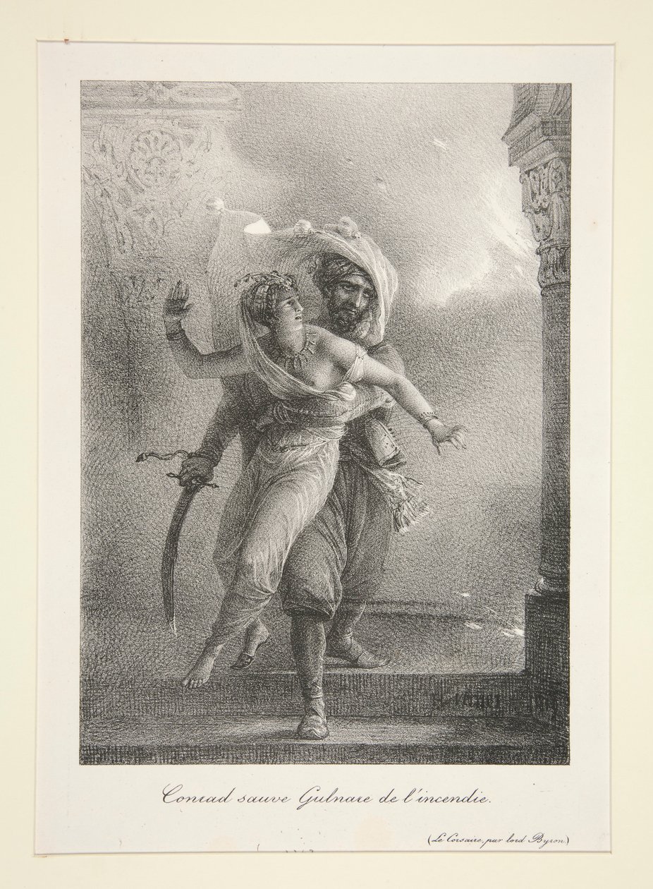 Conrad redt Gulnare van de door Emile Jean Horace Vernet