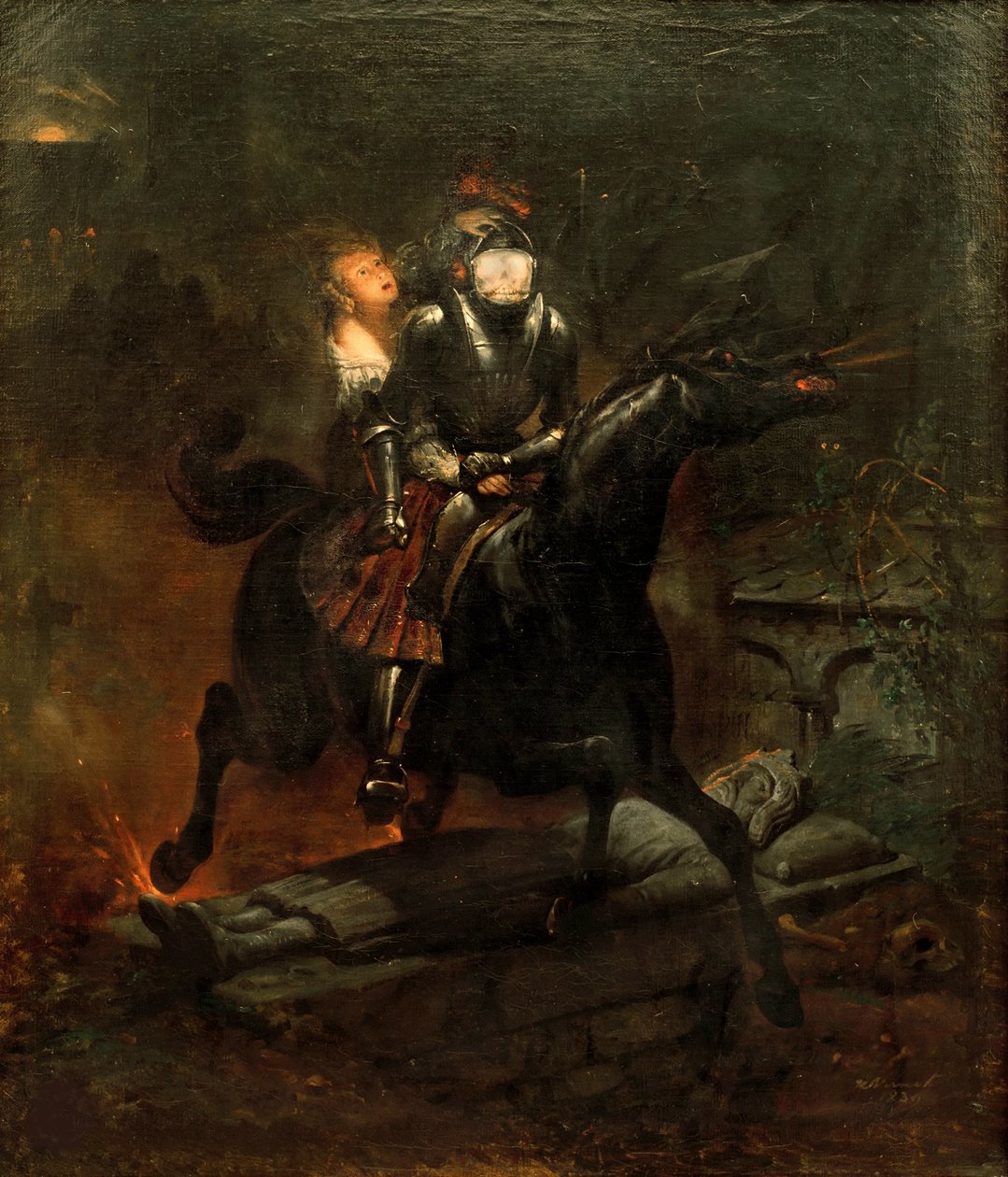 De Ballade van Lenora, 1839 door Emile Jean Horace Vernet