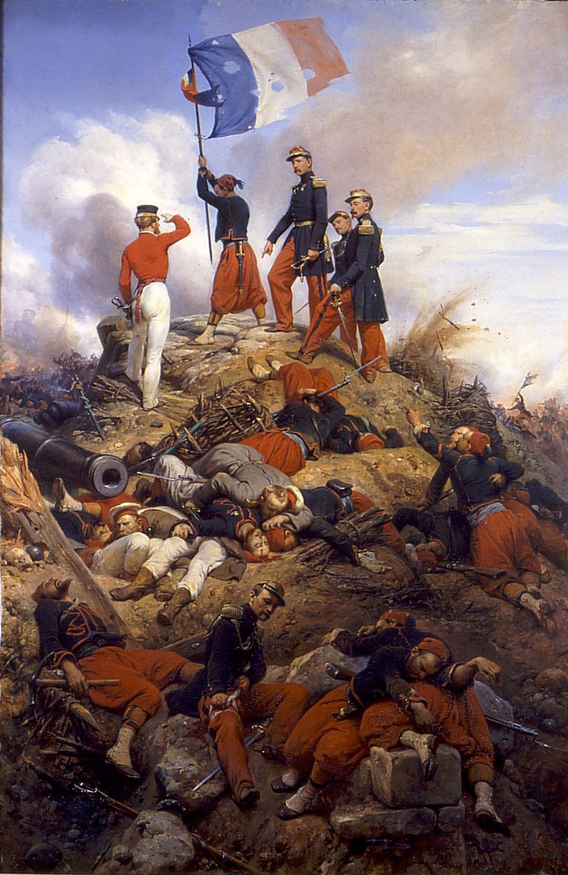 De inname van de Malakoff-redoute door Horace Vernet