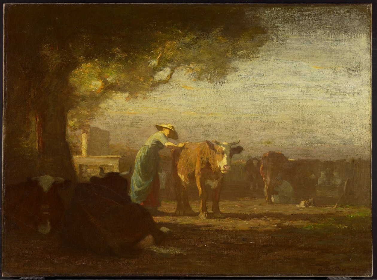 De Melkstal, c.1908 door Horatio Walker