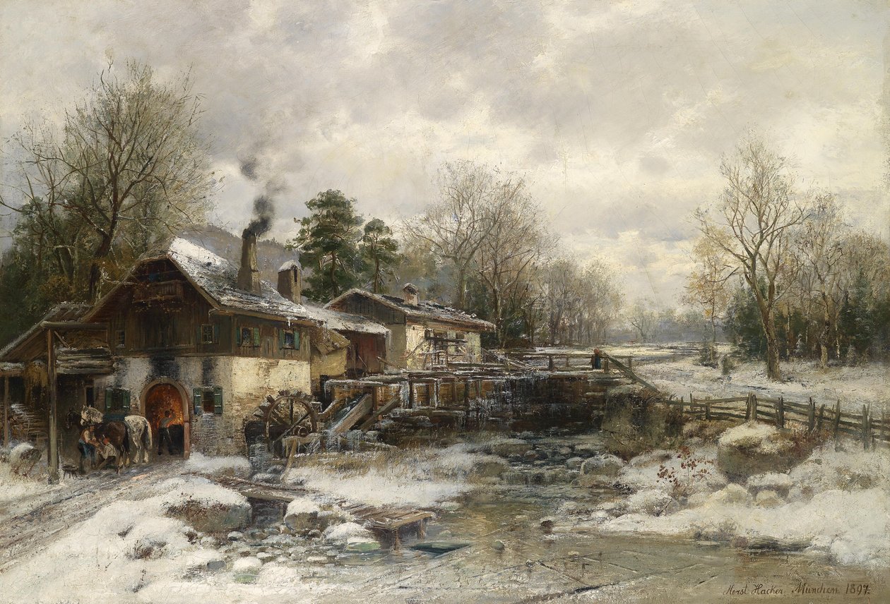Smederij in de winter door Horst Hacker