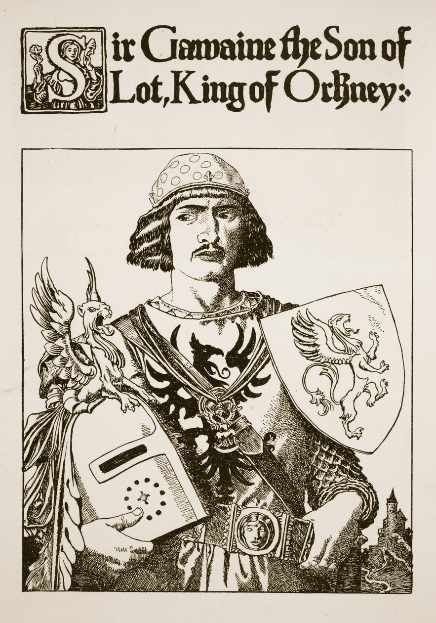 Sir Gawaine de Zoon van Lot, Koning van Orkney, illustratie uit 