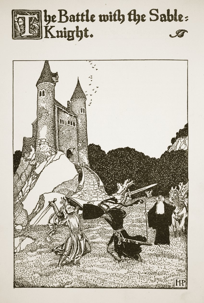 Het Gevecht met de Zwarte Ridder, illustratie uit 