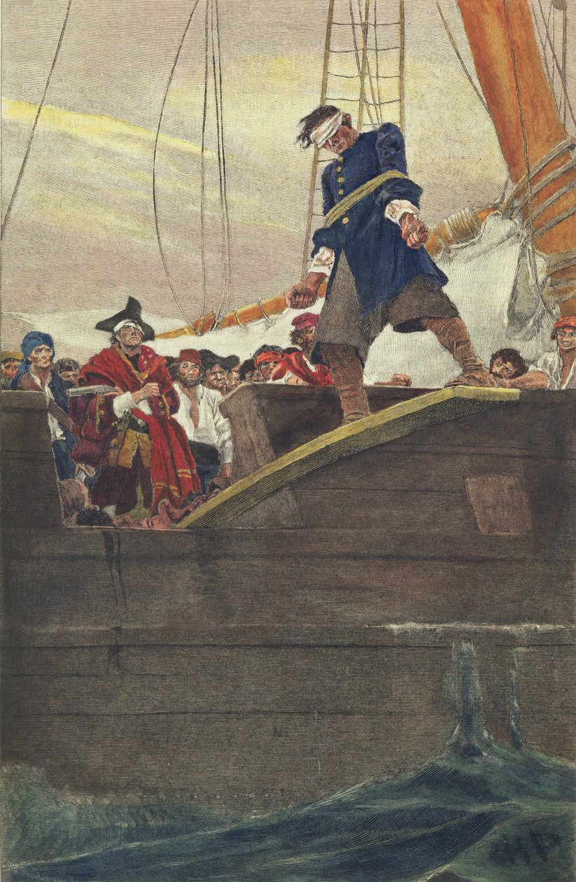 Over de plank lopen, gegraveerd door Anderson door Howard Pyle