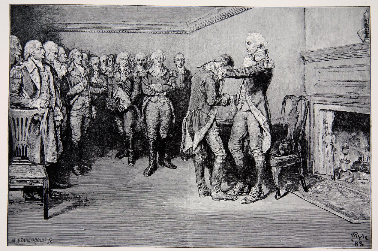 Washington neemt afscheid van zijn officieren, 4 december 1783 door Howard Pyle
