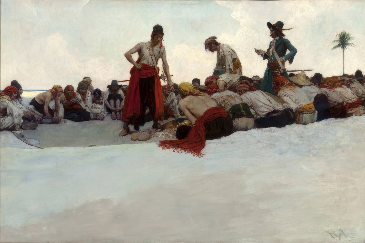 Zo werd de schat verdeeld door Howard Pyle