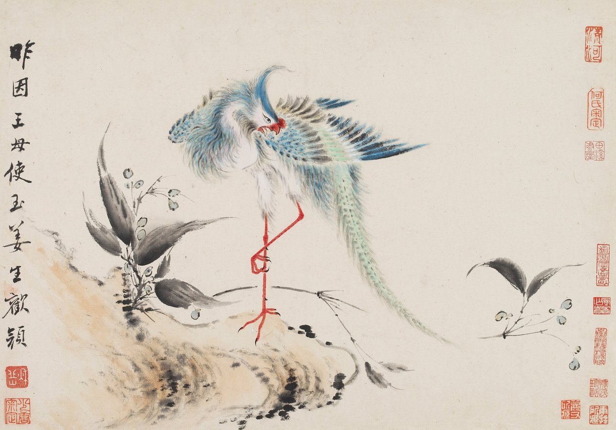 Vogels en bloemen door Hua Yan