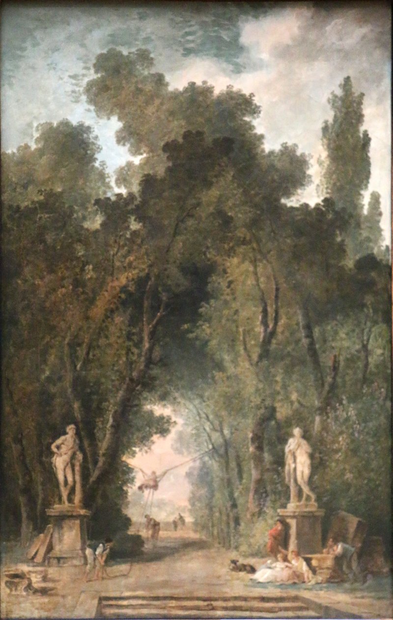 Laan in een park door Hubert Robert