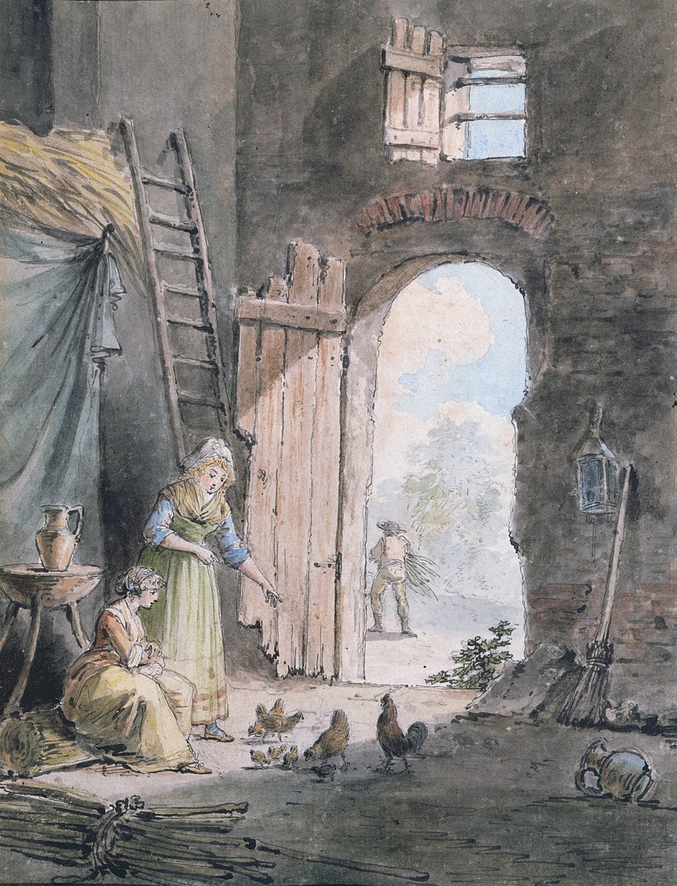 Landelijk gezin door Hubert Robert