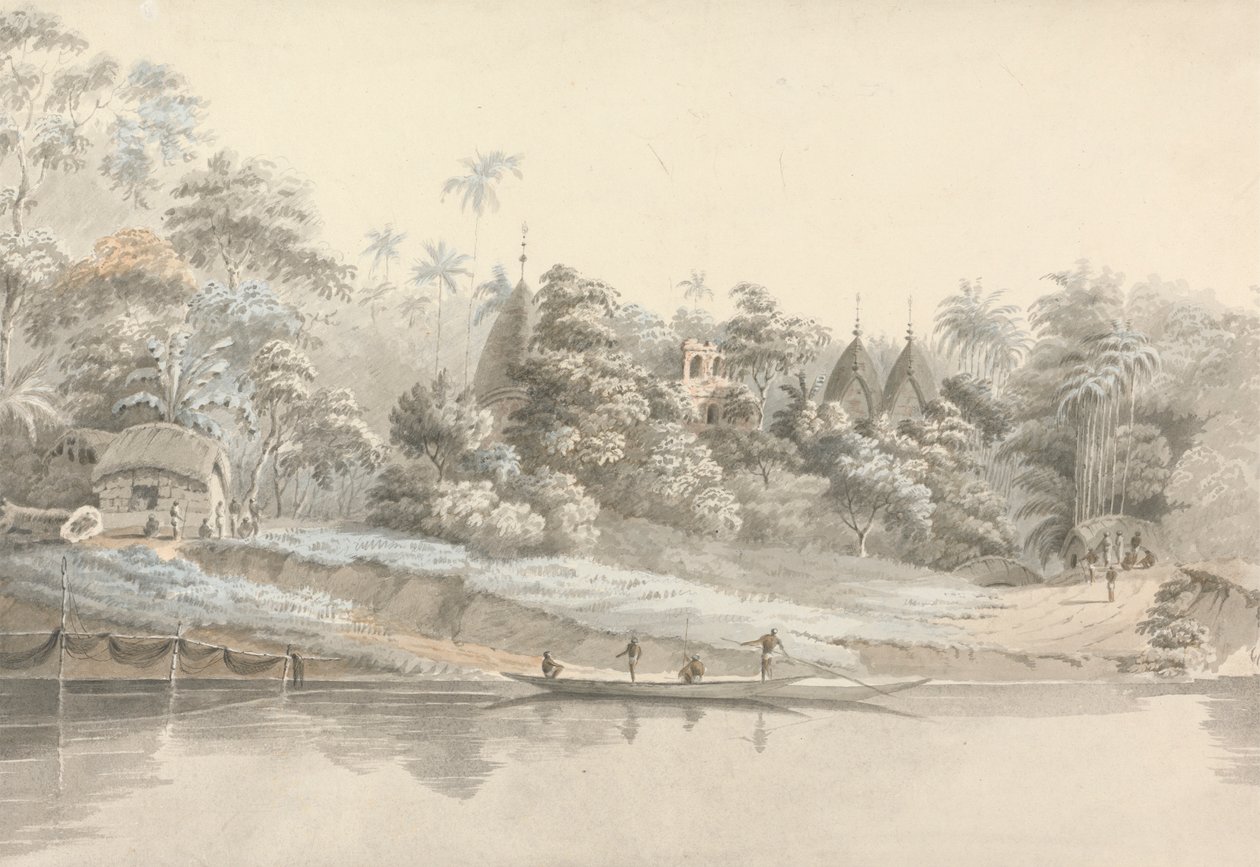 Dorp bij Colna (India) door Hubert Cornish