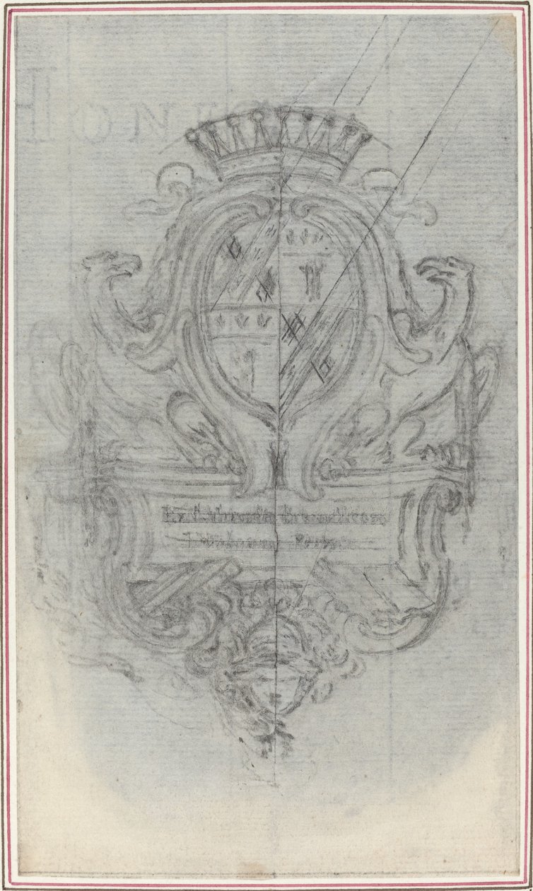 Wapenschild met Twee Adelaars door Hubert Francois Gravelot