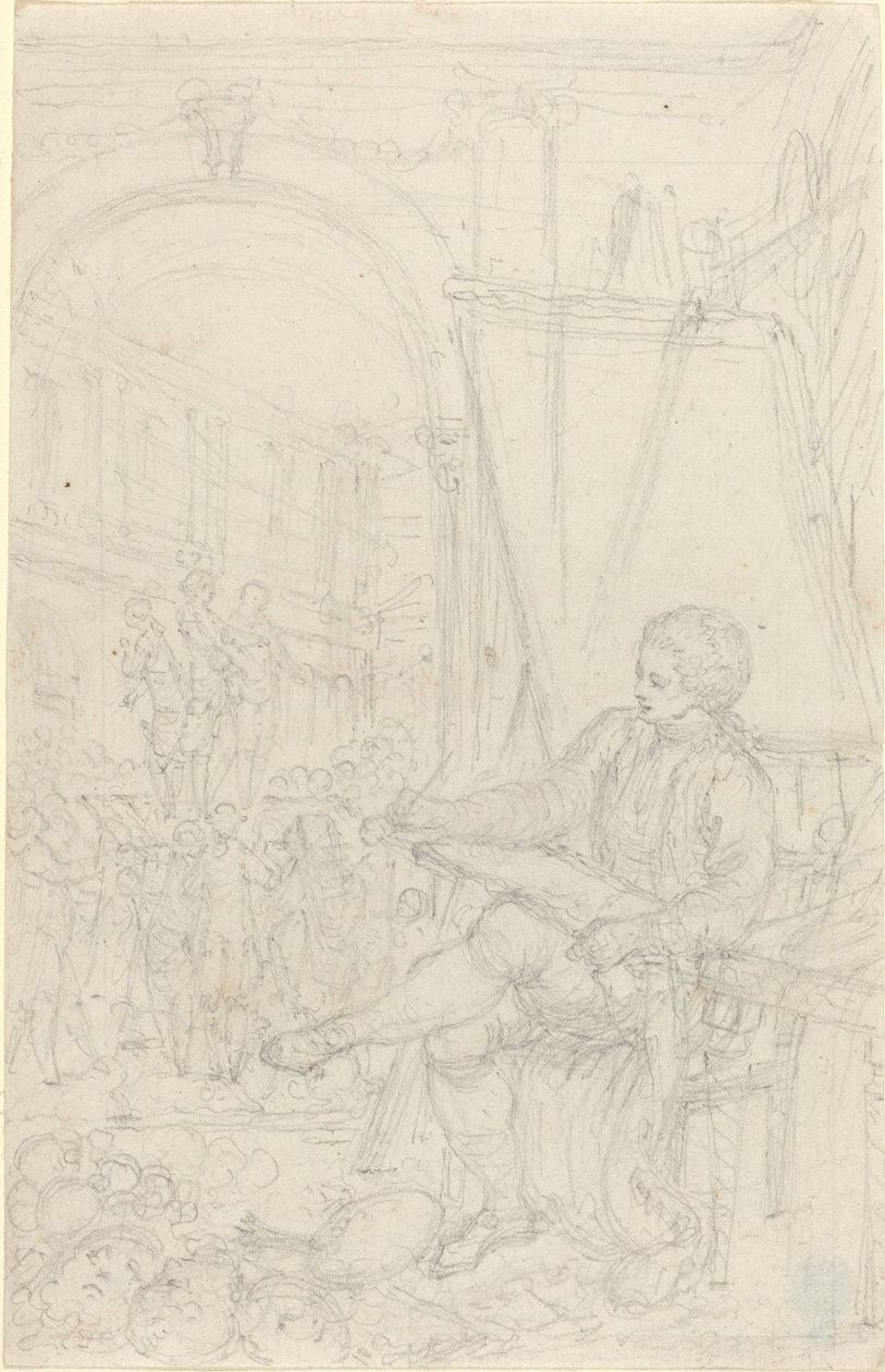 Zelfportret door Hubert Francois Gravelot