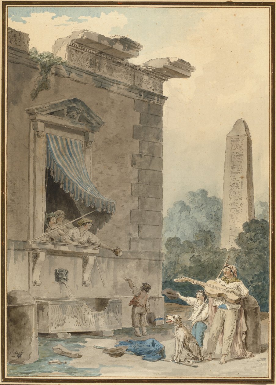Liefdadige dames door Hubert Robert
