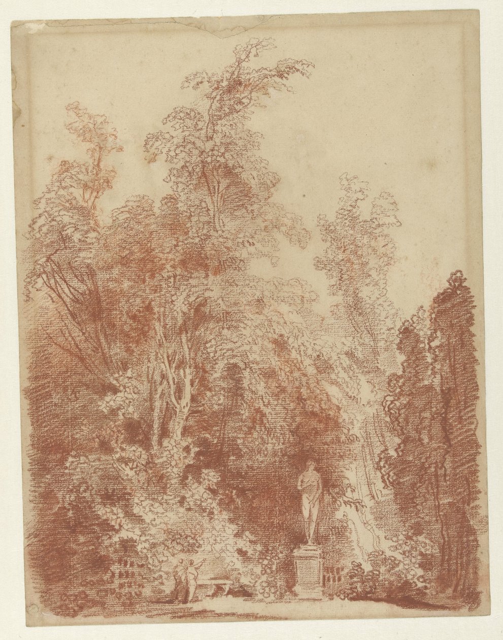 Gezicht in een park met een Venusbeeld door Hubert Robert