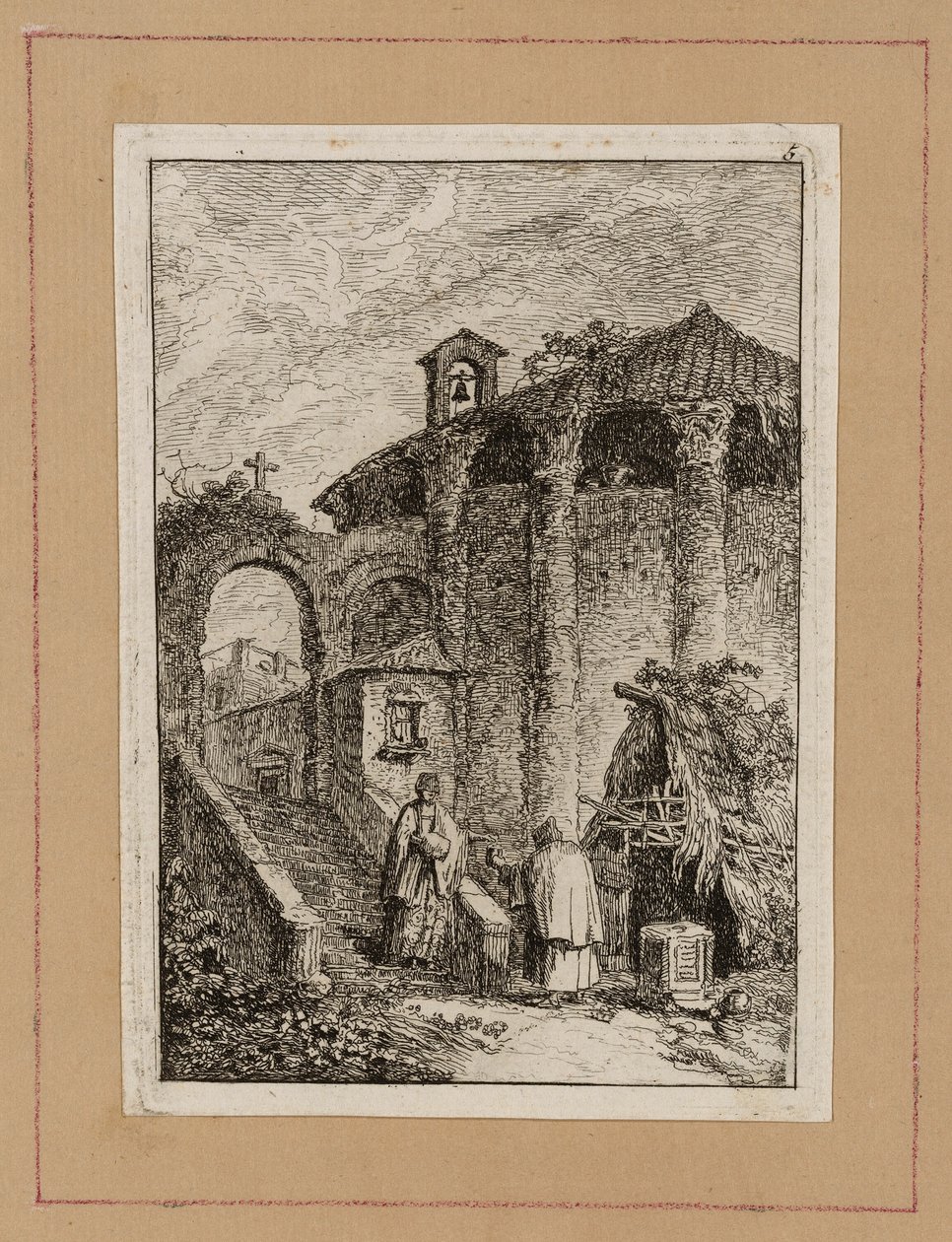 Plaat vijf uit Avonden in Rome door Hubert Robert